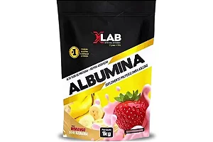 Albumina Morango com Banana - Refil 1 Kg - Xlab