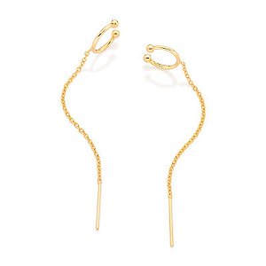 Brinco Ear Climber com piercing