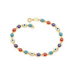 Pulseira de vários olhinhos gregos coloridos