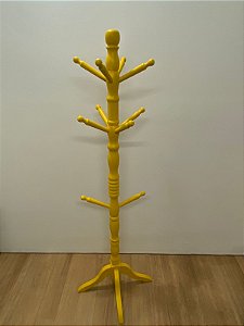 Cabide alto torneado - cor amarela