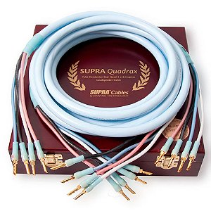 Cabo Caixa Acústica high-end Bi-Amp Quadrax Combicon 4x2.0 Supra Cables 2mt (Par)