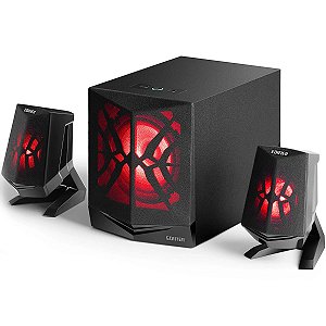 Caixa de Som Gamer 2.1 com Subwoofer Edifier X230 Peak Power AUX, Bluetooth 4.2 56W Efeitos LED