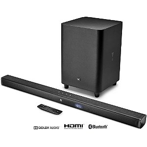 Soundbar JBL Bar 3.1 com subwoofer sem fio 10", HDMI 4K ARC, Bluetooth, USB