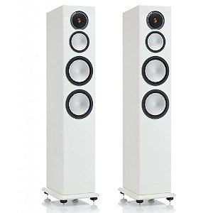 Monitor Audio Silver 8 - Par de caixas acústicas Torre 3-vias para Home Theater Branco Laqueado