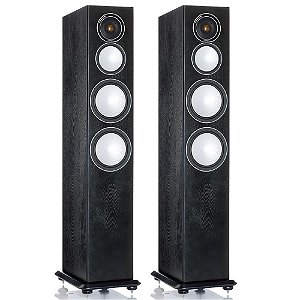 Monitor Audio Silver 8 - Par de caixas acústicas Torre 3-vias para Home Theater Preto