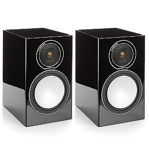 Monitor Audio Silver 1 - Par de caixas acústicas Bookshelf 2-vias para Home Theater Preto Laqueado