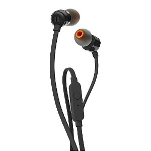 Fone de ouvido In-Ear com Microfone JBL T110 Pure Bass Preto