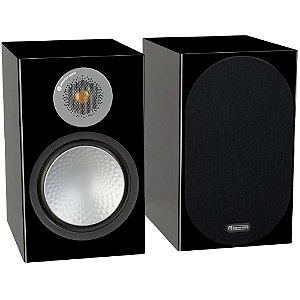 Monitor Audio Silver 100 - Par de caixas acústicas Bookshelf para Home Theater Preto Laqueado