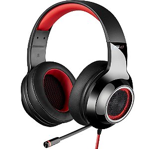 Headset Gamer 7.1 Virtual Edifier G4 Fone de Ouvido Over-Ear Preto/Vermelho