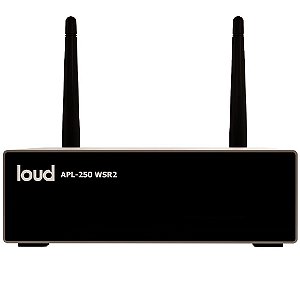 Loud APL 250 WSR 2 Amplificador com Wi-Fi Bluetooth 5.0 USB NAS Streaming DLNA 1 Zona 2 Canais