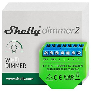 Shelly Dimmer2 Dimmer Wi-Fi Inteligente para Instalações Elétricas Diversas Verde Bivolt