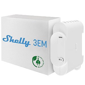 Shelly 3EM Medidor de Energia Trifásico Inteligente com Controle por Contator 120A Branco
