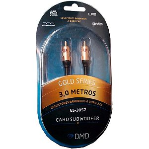 Diamond Cable GS-3057 Gold Series 3 Metros - Cabo para Subwoofer Conectores Banhados Ouro 24K