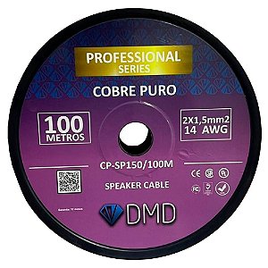 Diamond Cable DMD CP-SP150 - Cabo para caixas acústicas 2x1,5mm² 14 AWG Cobre Puro Polarizada (100 metros)