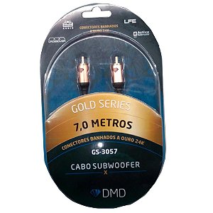 Diamond Cable GS-3057 Gold Series 7 Metros - Cabo para Subwoofer Conectores Banhados Ouro 24K