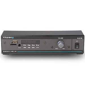 Amplificador Frahm Slim 500 Line Out 60W RMS 8 Ohms Bluetooth, Rádio FM, USB, Micro SD e Aux. P2