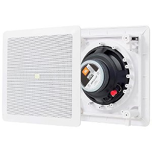 Par de Arandelas de Embutir JBL 6FR1Q com Woofer 6" Full Range 50W RMS Quadrada Branca
