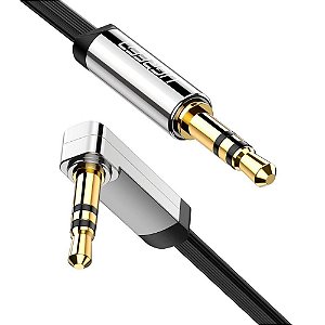 Cabo de Áudio Auxiliar P2 Stereo Plug 90 graus 1 Metro Ugreen 3.5mm (10597)