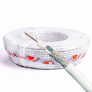 Cabo Coaxial Rgc6 75 Ohms Discabos Alta Qualidade Blindagem 95% de Malha Rolo 100 metros