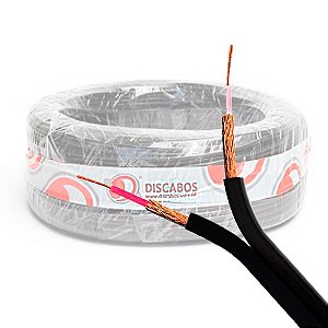 Cabo Philips Discabos 2×0,2mm2 Blindagem Trança de Alta Resistência Rolo 100 Metros Preto