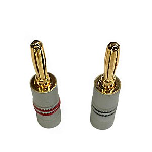 Plug Banana Bravo Onix Discabos Banhado a Ouro BANBX 10 unidades Cinza