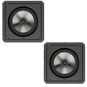 Par de Caixa Acústica de Embutir Loud SQ8 BL Passiva 8 Polegadas 60W 2 Vias 8 Ohms Preta