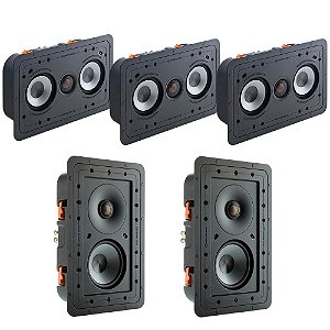 Kit 5.0 Monitor Audio Trimless Caixas Acústicas de Embutir 3x CP-WT140LCR + 2x CP-WT150
