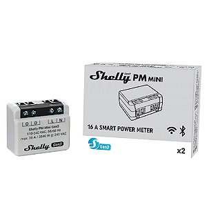 Medidor de Energia Wifi Shelly PM Mini Gen3 16A 8MB Matter Tamanho Ultra-Compacto