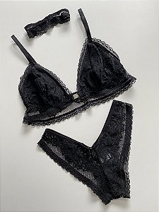 Conjunto Ônix Rendado Plus