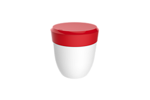 Lixeira 2,5L Branca combinada com Amarelo, preto ou vermelho