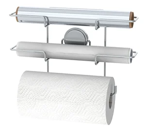 Suporte para Rolos de Papel Toalha / Alumínio / PVC com Adesivo