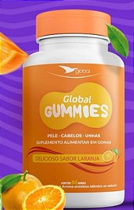 Global Gummies- Pele, Cabelo, Unha- Sabor laranja