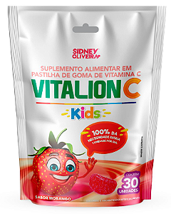 Vitalion C Kids Sabor Morango 30 Gomas Sidney Oliveira