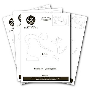 Molde para Impressão - Homem em Pé com Gato