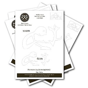 Molde para Impressão - Menino Sentado com Gato