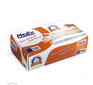 Luva Para Procedimento Latex Com Pó Tamanho P Caixa Com 100luvas Medix