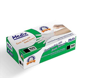 Luva Para Procedimento Latex Sem Pó Tamanho P Caixa Com 100luvas Medix