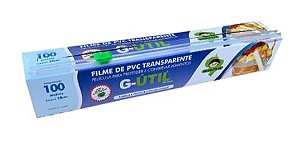 FILME DE PVC TRANSPARENTE TRILHO CORTANTE 28CM X 100M GUARUFILME