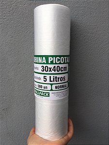 Bobina Plástica Picotada 30x40cm 5L Rolo com 500 Sacos Normal Wallpack