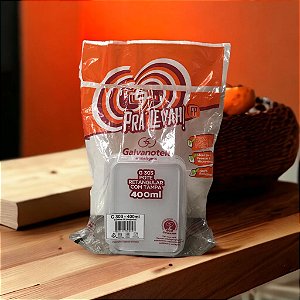 G303 Pote Retangular 400ml  Freezer e Microondas Kit Com 10cj Galvanoteck