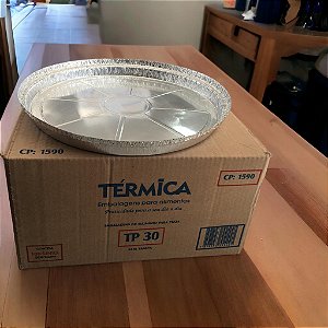 Folha De Aluminio Descartável Para Pizza Tp30 Sem Tampa Caixa Com 100 Formas Térmica