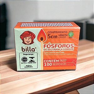 Fósforos de Segurança Longos com 100 Fósforos Billa