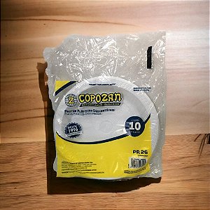 Prato Plástico Raso Branco Pr26cm Branco Pacote Com 10 Pratos Copozan