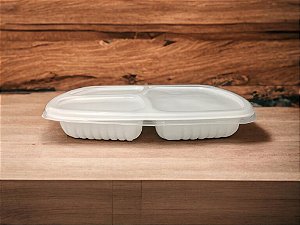 Bandeja 3 Divisões G331 Freezer E Microondas 850ml Branca Caixa Com 100cj Galvanotek