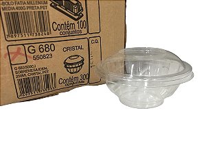 Pote Multiuso Saladeira Cristal Redondo  Para Doce E Salgado 250ml Caixa Com 300 Cj Galvanotek