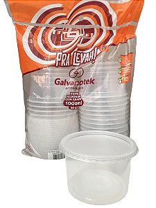Kit Pote E Tampa G315sf 1.000ml Com 20potes Redondo Freezer E Microondas Galvanotek