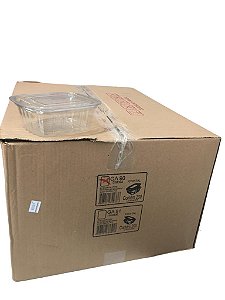 Pote Retangular Tampa Articulada Ga90 500ml Mondongo Caixa Com 200 Potes Galvanotek