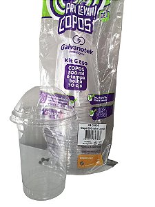 Copo Com Tampa Bolha G850 Sf 500ml Kit Com 10 Conj Galvanotek