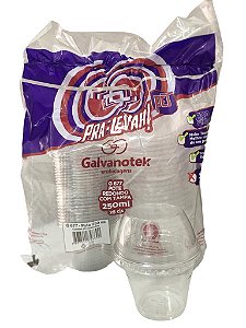 Copo Bolha G677 Com Tampa 250ml Pacote Com 25 Cj Galvanotek