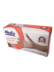 Luva Para Procedimento Vinil Com Po Tamanho G Caixa Com 100luvas Medix